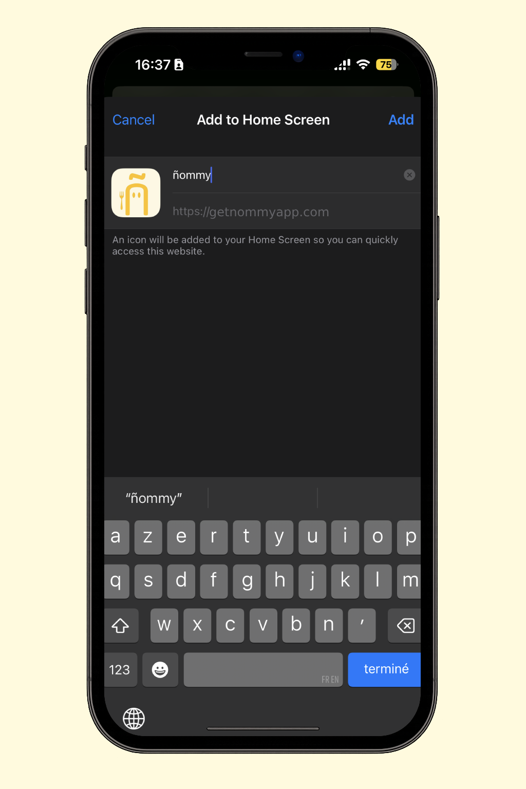 ios installation add to home screen
